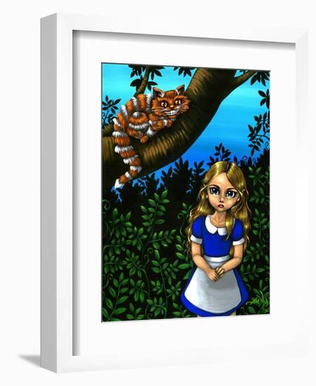 Alice in Wonderland :  Alice and the Cheshire Cat-Jasmine Becket-Griffith-Framed Art Print