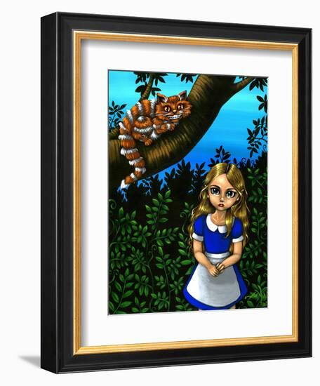 Alice in Wonderland :  Alice and the Cheshire Cat-Jasmine Becket-Griffith-Framed Art Print