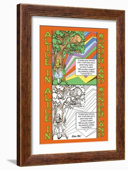 Alice in Wonderland: Alice and the Cheshire Cat-John Tenniel-Framed Art Print