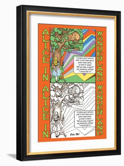 Alice in Wonderland: Alice and the Cheshire Cat-John Tenniel-Framed Art Print