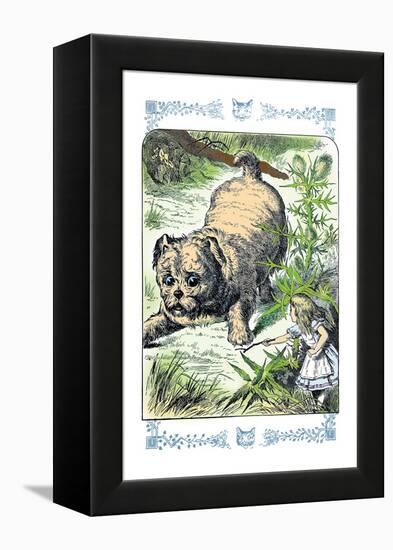 Alice in Wonderland: Alice and the Enormous Puppy-John Tenniel-Framed Stretched Canvas