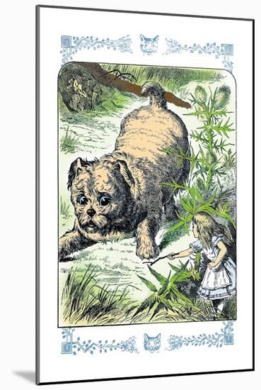 Alice in Wonderland: Alice and the Enormous Puppy-John Tenniel-Mounted Art Print