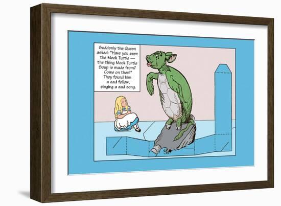 Alice in Wonderland: Alice and the Mock Turtle-John Tenniel-Framed Art Print