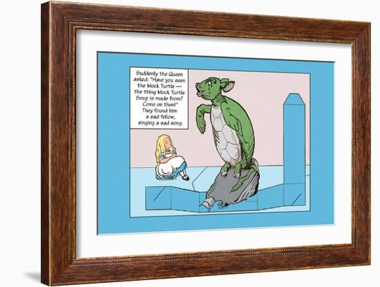 Alice in Wonderland: Alice and the Mock Turtle-John Tenniel-Framed Art Print