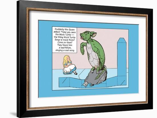 Alice in Wonderland: Alice and the Mock Turtle-John Tenniel-Framed Art Print