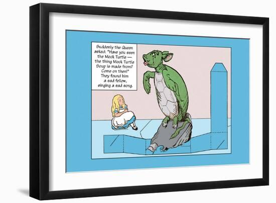 Alice in Wonderland: Alice and the Mock Turtle-John Tenniel-Framed Art Print