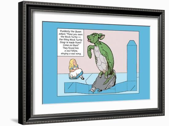 Alice in Wonderland: Alice and the Mock Turtle-John Tenniel-Framed Art Print