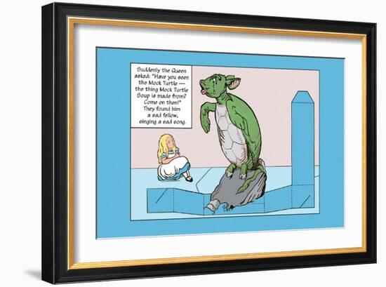Alice in Wonderland: Alice and the Mock Turtle-John Tenniel-Framed Art Print