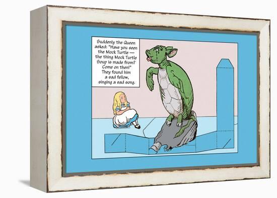 Alice in Wonderland: Alice and the Mock Turtle-John Tenniel-Framed Stretched Canvas