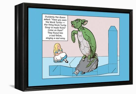 Alice in Wonderland: Alice and the Mock Turtle-John Tenniel-Framed Stretched Canvas