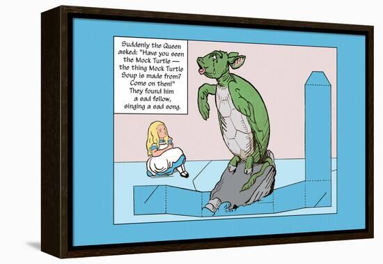 Alice in Wonderland: Alice and the Mock Turtle-John Tenniel-Framed Stretched Canvas