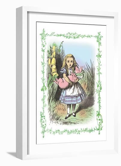 Alice in Wonderland: Alice and the Pig-Baby-John Tenniel-Framed Art Print