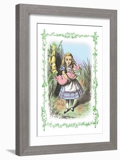 Alice in Wonderland: Alice and the Pig-Baby-John Tenniel-Framed Art Print