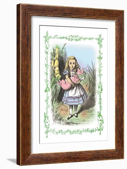 Alice in Wonderland: Alice and the Pig-Baby-John Tenniel-Framed Art Print