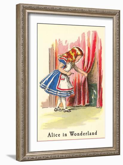 Alice in Wonderland, Alice Finds Door-null-Framed Art Print