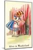 Alice in Wonderland, Alice Finds Door-null-Mounted Art Print