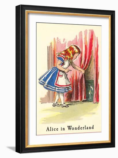 Alice in Wonderland, Alice Finds Door-null-Framed Art Print