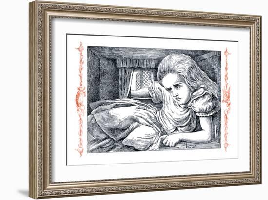 Alice in Wonderland: Alice Grows Large-John Tenniel-Framed Art Print