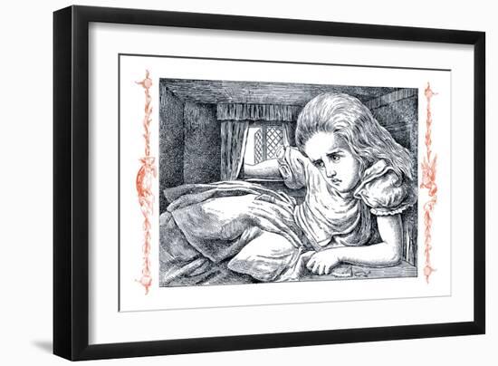 Alice in Wonderland: Alice Grows Large-John Tenniel-Framed Art Print