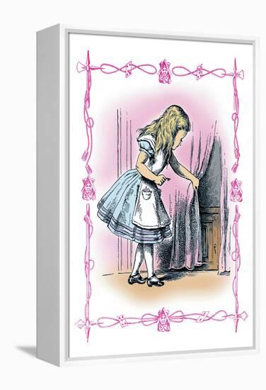 Alice in Wonderland: Alice Tries the Golden Key-John Tenniel-Framed Stretched Canvas