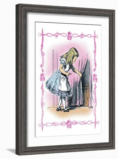 Alice in Wonderland: Alice Tries the Golden Key-John Tenniel-Framed Art Print