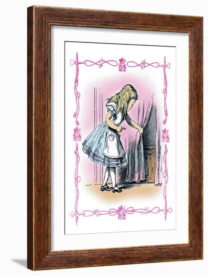 Alice in Wonderland: Alice Tries the Golden Key-John Tenniel-Framed Art Print