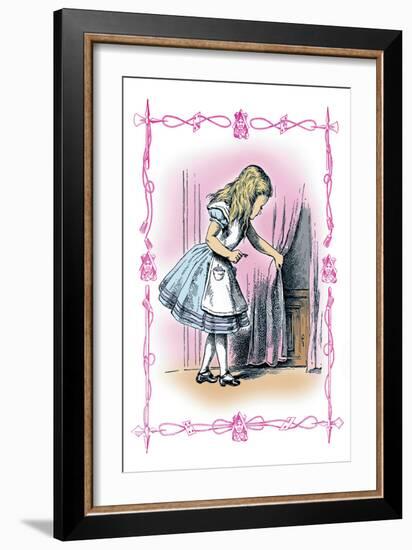 Alice in Wonderland: Alice Tries the Golden Key-John Tenniel-Framed Art Print