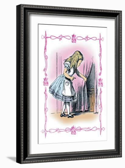 Alice in Wonderland: Alice Tries the Golden Key-John Tenniel-Framed Art Print