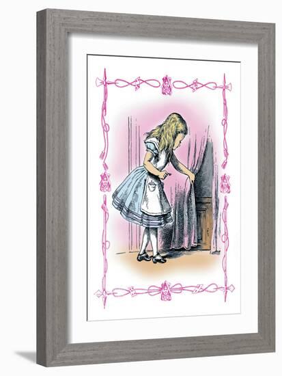 Alice in Wonderland: Alice Tries the Golden Key-John Tenniel-Framed Art Print