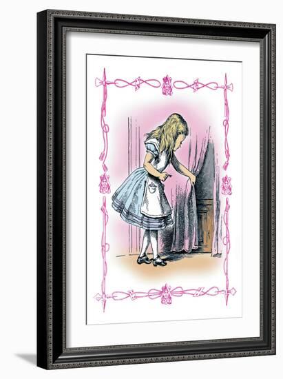 Alice in Wonderland: Alice Tries the Golden Key-John Tenniel-Framed Art Print