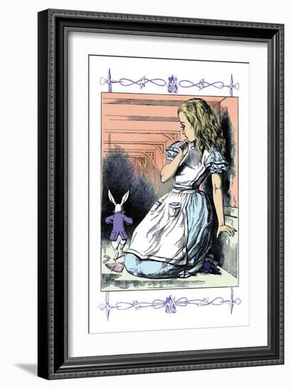 Alice in Wonderland: Alice Watches the White Rabbit-John Tenniel-Framed Premium Giclee Print