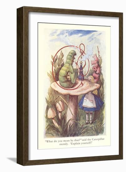 Alice in Wonderland, Caterpillar on Mushroom-null-Framed Art Print