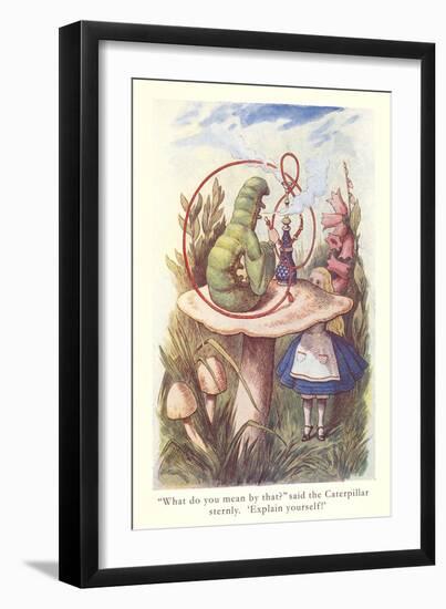 Alice in Wonderland, Caterpillar on Mushroom-null-Framed Art Print