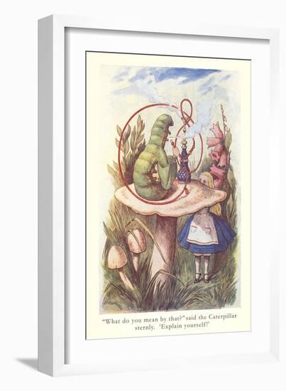 Alice in Wonderland, Caterpillar on Mushroom-null-Framed Art Print