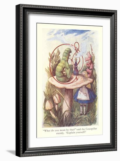 Alice in Wonderland, Caterpillar on Mushroom-null-Framed Art Print