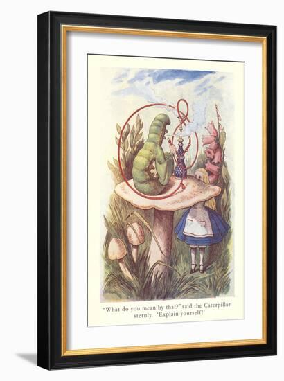 Alice in Wonderland, Caterpillar on Mushroom-null-Framed Art Print