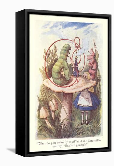 Alice in Wonderland, Caterpillar on Mushroom-null-Framed Stretched Canvas