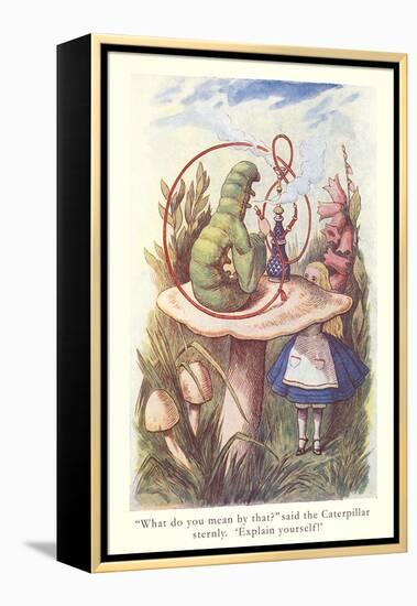 Alice in Wonderland, Caterpillar on Mushroom-null-Framed Stretched Canvas