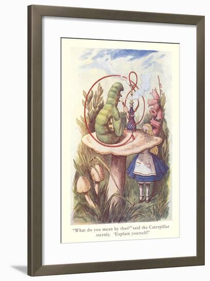 Alice in Wonderland, Caterpillar on Mushroom-null-Framed Art Print