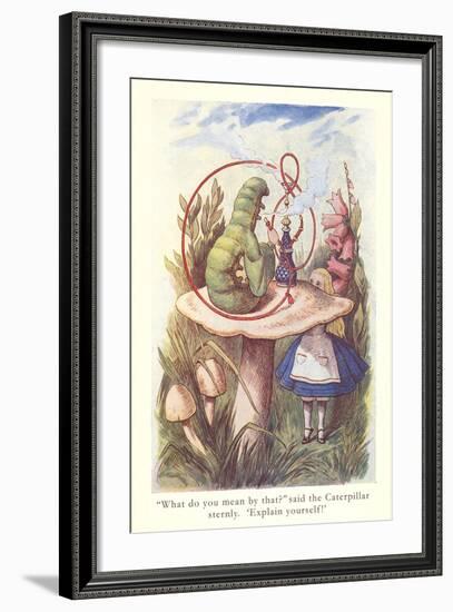 Alice in Wonderland, Caterpillar on Mushroom-null-Framed Art Print