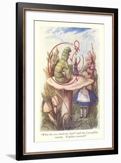 Alice in Wonderland, Caterpillar on Mushroom-null-Framed Art Print