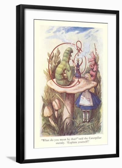 Alice in Wonderland, Caterpillar on Mushroom-null-Framed Art Print
