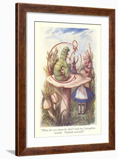 Alice in Wonderland, Caterpillar on Mushroom-null-Framed Art Print
