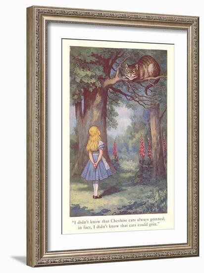 Alice in Wonderland, Cheshire Cat-null-Framed Art Print