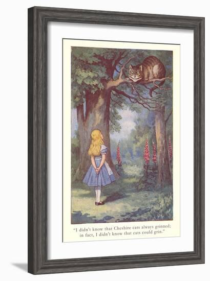 Alice in Wonderland, Cheshire Cat-null-Framed Art Print