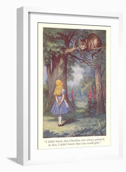 Alice in Wonderland, Cheshire Cat-null-Framed Art Print