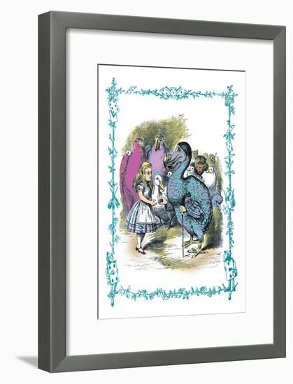 Alice in Wonderland: Dodo Gives Alice a Thimble-John Tenniel-Framed Art Print