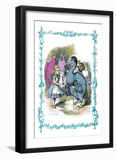 Alice in Wonderland: Dodo Gives Alice a Thimble-John Tenniel-Framed Art Print