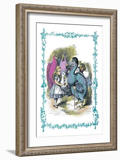 Alice in Wonderland: Dodo Gives Alice a Thimble-John Tenniel-Framed Art Print