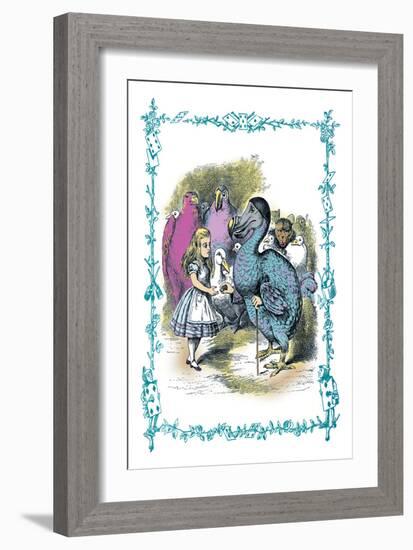 Alice in Wonderland: Dodo Gives Alice a Thimble-John Tenniel-Framed Art Print